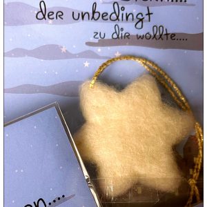 Filzstern handgemacht mit Grußkarte