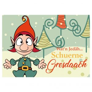 Watn Jedaeh Schuerne Grasdaach Wichtel Postkarte DinA6