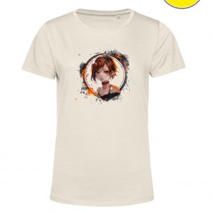 Damen T-Shirt Anime OffWhite
